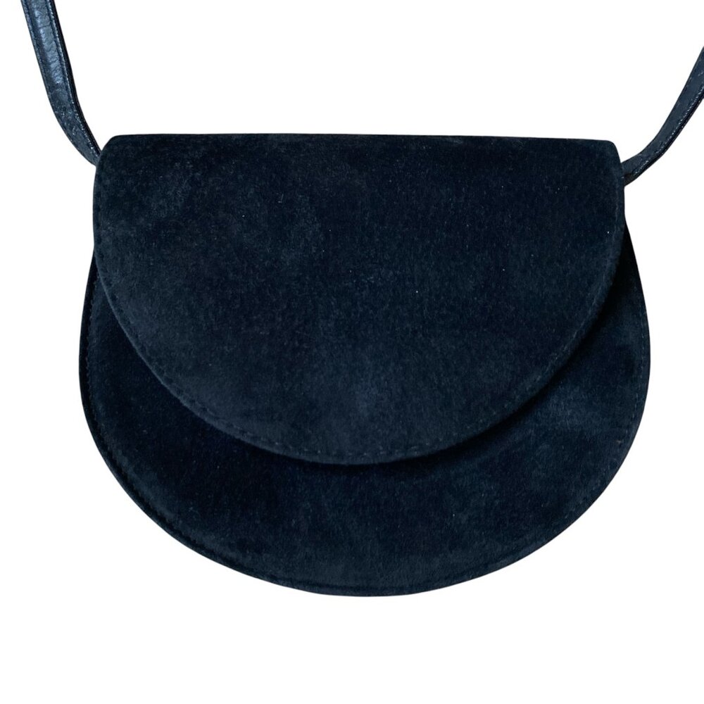 Ande vintage women's black suede and gold handbag shoulder bag crossbody formal